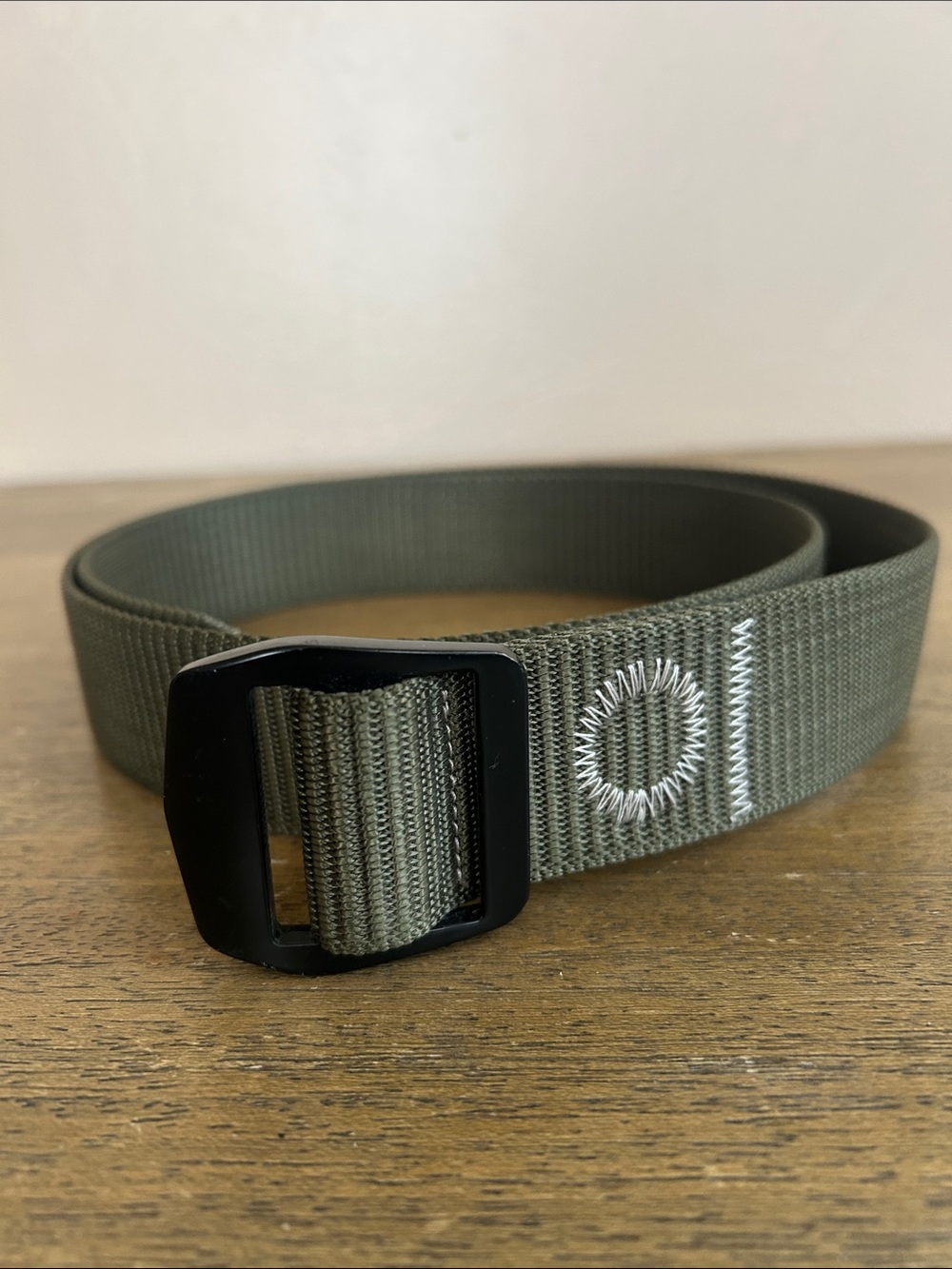 Unbranded Tactical Olive Green Webbing Men's Belt Black Buckle. 46 Inches Long